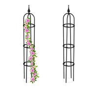 Relaxdays Set de 2 obeliscos 100 cm negro