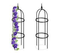 Relaxdays Set de 2 obeliscos 85 cm negro