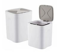Relaxdays Set de 2 papeleras con sensor crema,gris