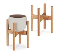 Relaxdays Set de 2 soportes para plantas marrón claro