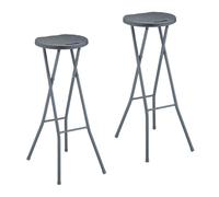 Relaxdays Set de 2 taburetes altos cocina y bar gris