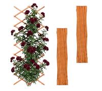 Relaxdays Set de 3 enrejados extensibles naranja