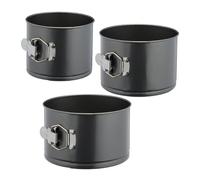 Relaxdays Set de 3 moldes redondos altos antracita,plata