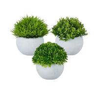 Relaxdays Plantas artificiales set 3 verde,gris