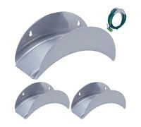 Relaxdays Set de 3 soportes manguera metal gris
