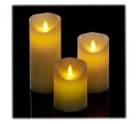 Relaxdays Set de 3 velas votivas LED crema