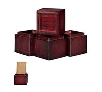 Relaxdays Set de 4 Elevadores Mesa, Silla, Cama, Muebles, Alza, Taco, Bambú, 8,5 cm Elevación, 10x11,5x11,5 cm, Marrón