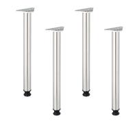 Relaxdays Set de 4 patas de mesa negro,plata
