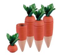 Relaxdays Set de 4 picos de riego diseño zanahoria verde oscuro,marrón claro,naranja