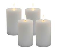 Relaxdays Set de 4 velas LED gris
