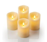 Relaxdays Set de 4 velas votivas led a pilas crema