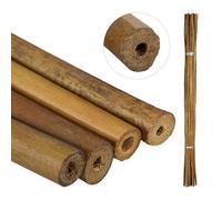 Relaxdays Set de 40 cañas de bambú 120 cm marrón claro