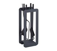 Relaxdays Set de 5 accesorios chimenea gris/negro negro,gris