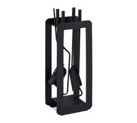 Relaxdays Set de 5 accesorios de chimenea en negro negro