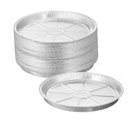 Relaxdays Set de 50 bandejas redondas de aluminio plata