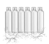 Relaxdays Set de 6 botellas agua cristal 500 ml negro,plata,transparente