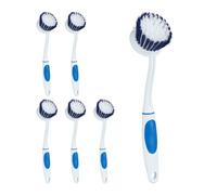 Relaxdays Set de 6 cepillos para fregar blanco,azul,azul oscuro