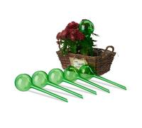Relaxdays Set de 6 globos de riego de plantas verde