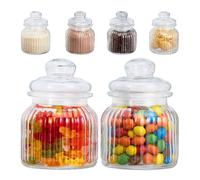 Relaxdays Set de 6 tarros de 700 ml para alimentos transparente