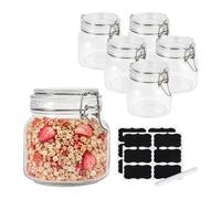 Relaxdays Set de 6 tarros de conserva 750 ml transparente