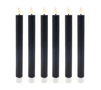 Relaxdays Set de 6 velas LED de cera negro