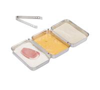 Relaxdays Set de cocina para rebozar de acero inox plata