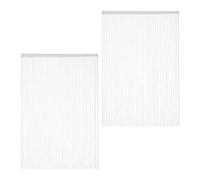 Relaxdays Set de Dos Cortinas de Hilos, para Cortar, con Pasador, para Puertas y Ventanas, 145x245 cm, Blanca