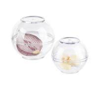 Relaxdays Set de envases para ajos y cebollas transparente