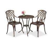 Relaxdays Set de mesa y sillas de terraza cobre,negro
