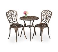 Relaxdays Set de mesa y sillas de terraza cobre,negro