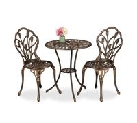 Relaxdays Set de mesa y sillas de terraza cobre,negro