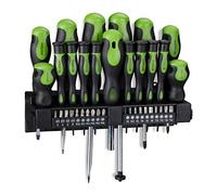 Relaxdays Juego de destornilladores XXL 37 piezas verde,negro