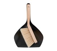 Relaxdays Escoba y recogedor de mano de metal marrón claro,negro