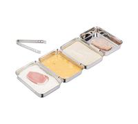 Relaxdays Set de cocina para rebozar de acero inox plata