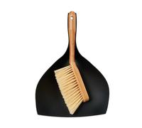 Relaxdays Set recogedor de mano con cepillo bambú marrón claro,negro