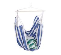 Relaxdays Silla colgante a rayas blanco,azul,marrón claro