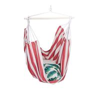 Relaxdays Silla colgante a rayas blanco,marrón claro,rojo