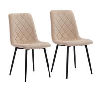 Relaxdays Silla Comedor, 2 Unidades, Terciopelo, Patas Metal, 120 kg, Beige | Salón y cocina, silla de cocina tapizada