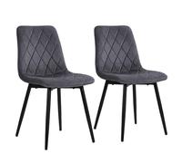 Relaxdays Silla Comedor, Set 2, Terciopelo, Patas Metal, 120 kg, Antracita