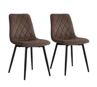 Relaxdays Silla de Comedor, Set 2, Terciopelo, Patas Metal, 120 kg, marrón
