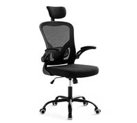 Relaxdays Silla de Oficina giratoria y basculante, Malla Negra