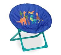 Relaxdays Silla Infantil Plegable, Dinosaurio, 47x50x48 cm, Asiento Niños Exterior/Interior, Sillón, Peques, Multicolor