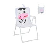 Relaxdays Silla plegable infantil con estampado blanco,rosa,negro