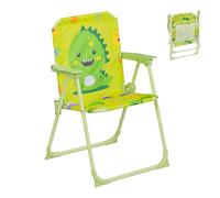 Relaxdays Silla plegable infantil con estampado verde oscuro,amarillo,verde