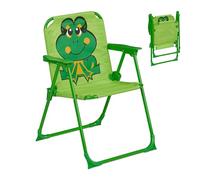 Relaxdays Silla plegable infantil con estampado verde oscuro,verde,naranja
