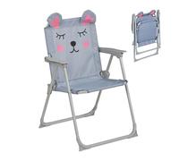 Relaxdays Silla plegable infantil con estampado rosa,negro,gris