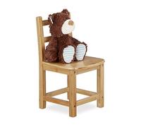 Relaxdays - Silla para niños Rustico de bambú, para niños y niñas, Asiento para el Dormitorio de los niños, 50 x 28.5 x 28 cm, Color Natural