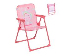 Relaxdays Silla plegable infantil con estampado amarillo,azul claro,rosa