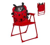 Relaxdays Silla plegable infantil con estampado blanco,rojo,negro