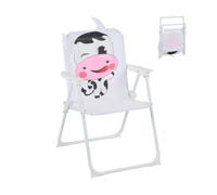 Relaxdays Silla plegable infantil con estampado blanco,rosa,negro
